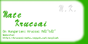 mate krucsai business card